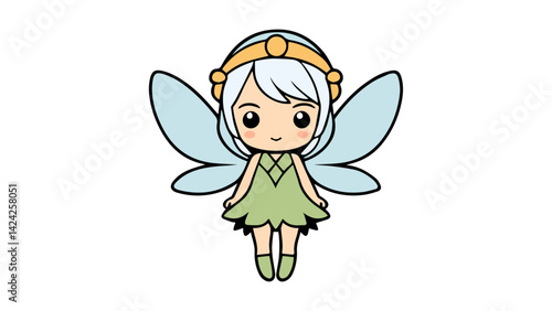 cute smiling fairy vector illustration