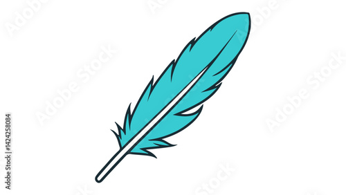 blue feather vector illustration