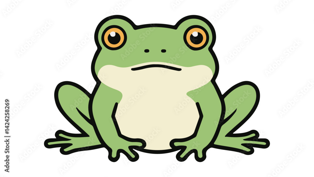 frog with funny face vector illustration on white background frog with funny face vector illustration on white background