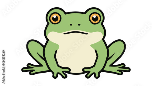 frog with funny face vector illustration on white background