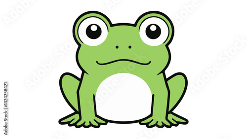 green frog cartoon vector illustration icon