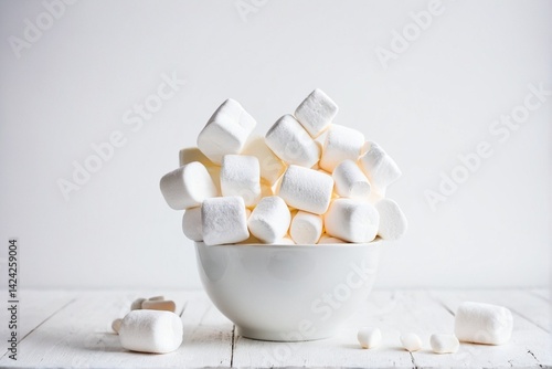 Soft and Chewy Marshmallow Close-Up – Sweet, Fluffy Treat for Dessert, Campfire Snacks, and Nostalgic Comfort Food Concepts