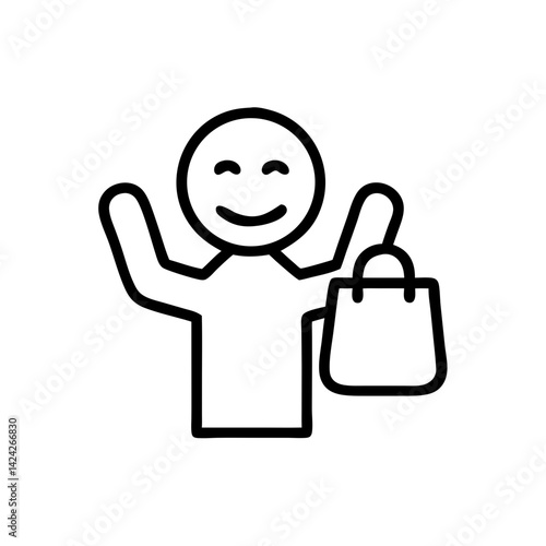 Happy shopper celebrating with shopping bag on Black Friday  