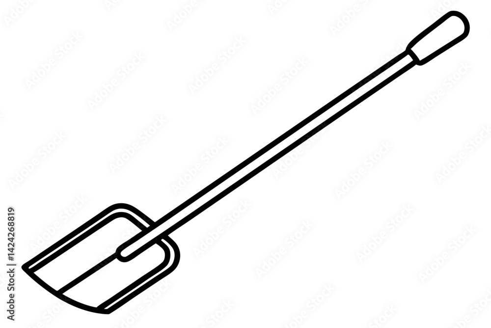 Naklejka premium Compost Shovel Line Art Vector Illustration