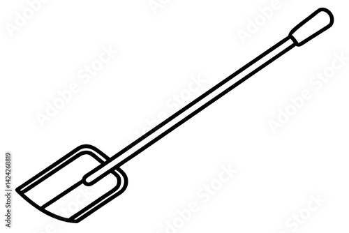 Compost Shovel Line Art Vector Illustration