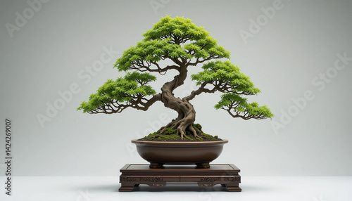 bonsai tree on white background