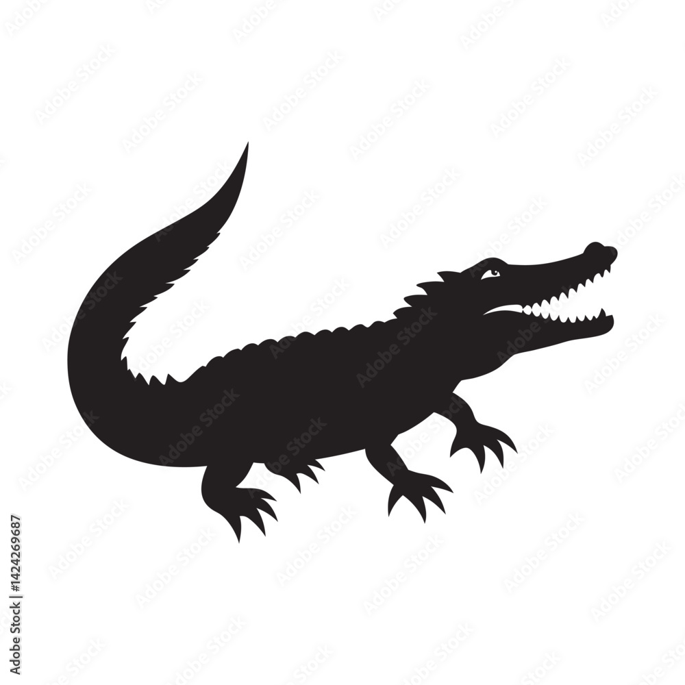 Crocodile silhouette illustration Crocodile silhouette illustration