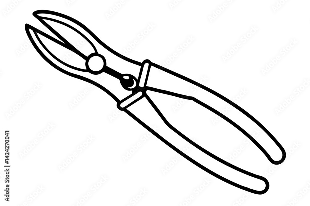 Pliers Line Art Vector Illustration Pliers Line Art Vector Illustration