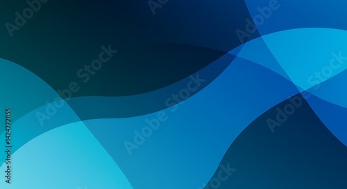 Abstract background featuring overlapping blue waves creating a dynamic and modern design effect