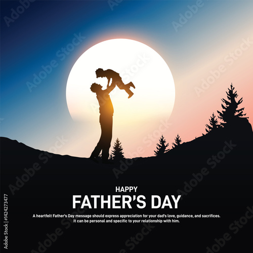 Happy Father's Day 2025. Happy fathers day creative poster, banner, postcard, background, backdrop, greetings card, template, web banner, social media post design etc.