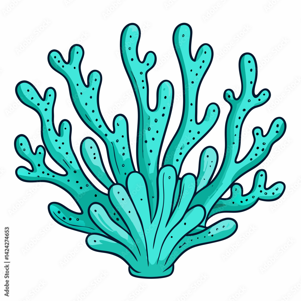 Vibrant Cartoon Coral Design with Intricate Details Vibrant Cartoon Coral Design with Intricate Details