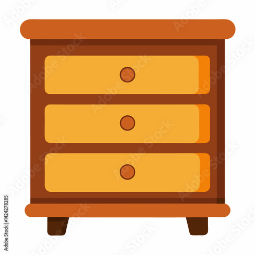 new style wooden dresser vector icon on white background