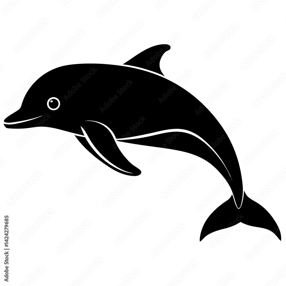Naklejka premium Animal porpoise silhouette vector illustrator 