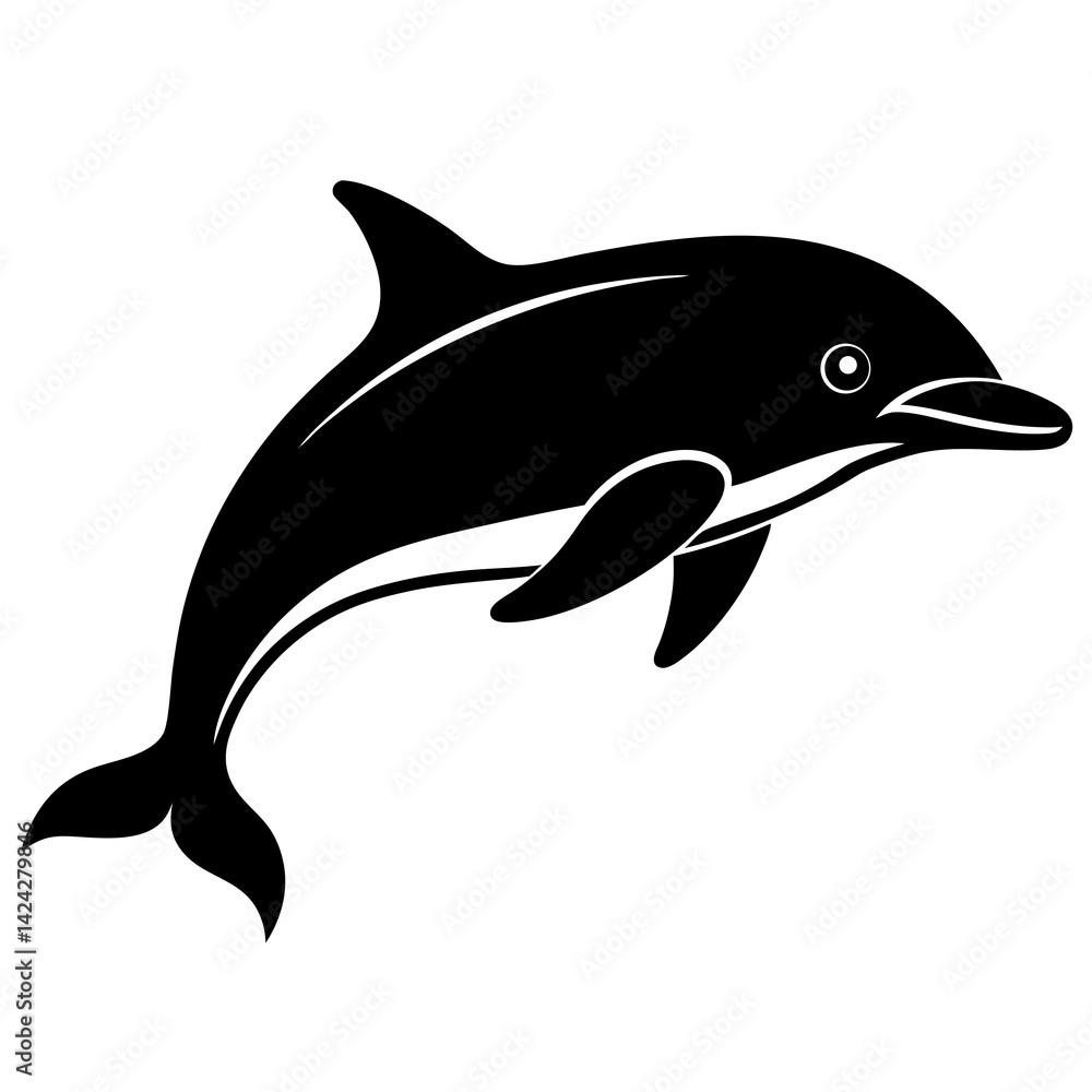 Fototapeta premium Animal porpoise silhouette vector illustrator 