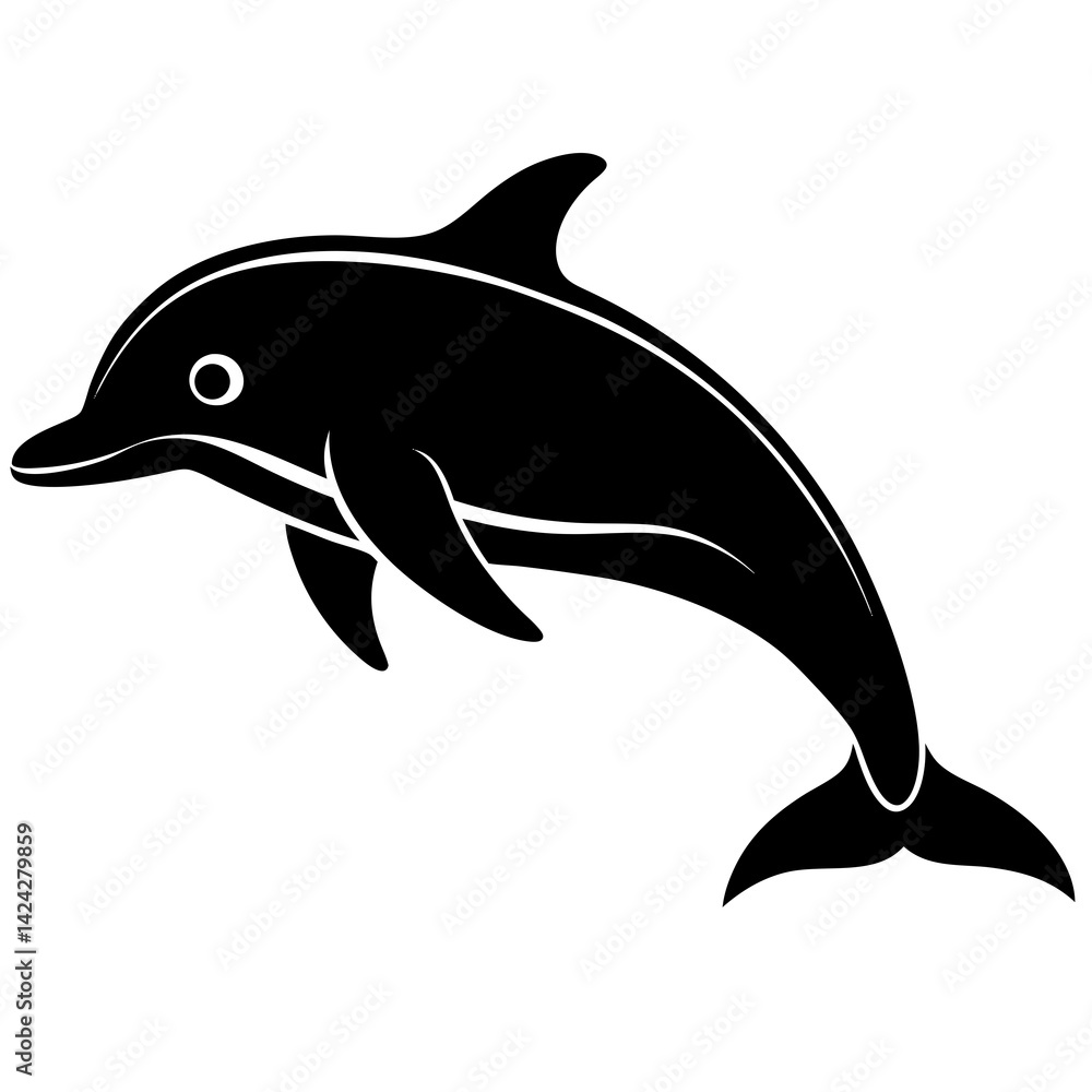Fototapeta premium Animal porpoise silhouette vector illustrator 
