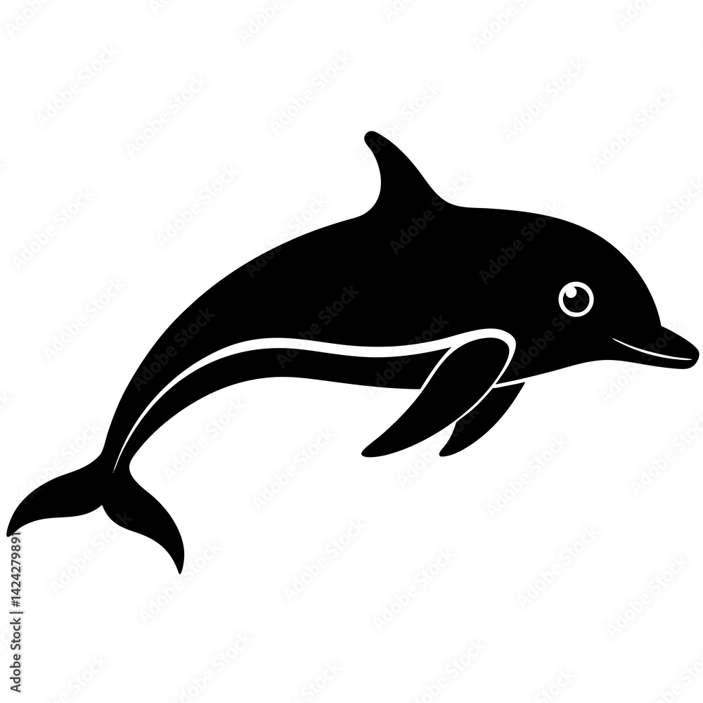 Fototapeta premium Animal porpoise silhouette vector illustrator 