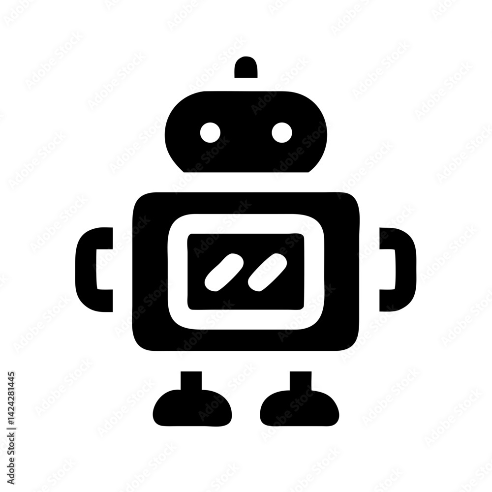 Programming bot mascot character with a friendly expression on a plain background Programming bot mascot character with a friendly expression on a plain background