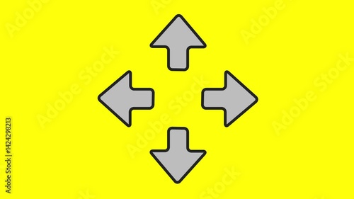 Four arrows corner four arrows expand Outline icon animation.arrow icon in trendy flat icon.arrows alls directions icon