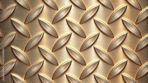 Obraz na płótnie Textured golden metal surface with diamond patterns w salonie