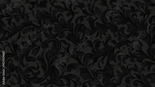 Dark, intricate floral pattern design.