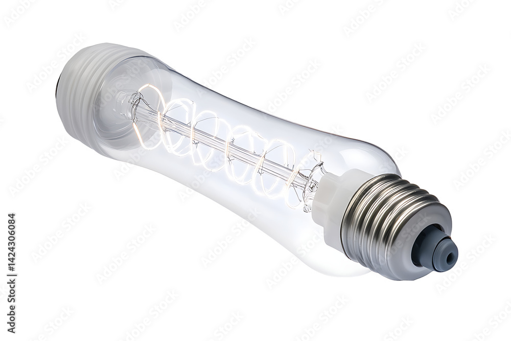Long spiral lightbulb Edison style filament design energy efficient lighting Long spiral lightbulb Edison style filament design energy efficient lighting
