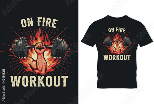 On Fire Workout Shirt Svg For Gym T-shirt Free