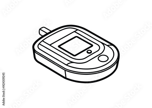 Silhouette of blood glucose meter isolated on a white background