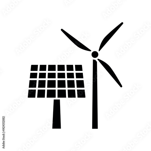 Green energy flat icon.