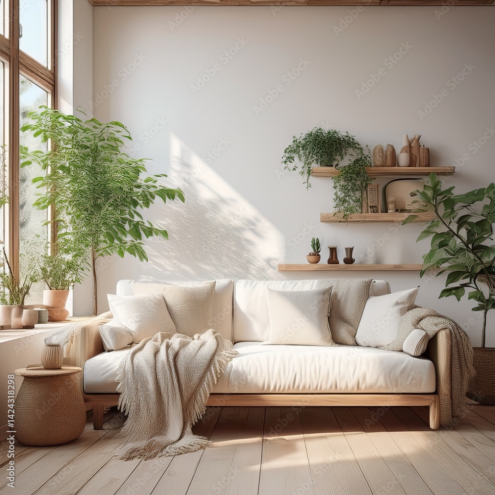 Naklejka premium Skandinavische Ruhe im Wohnzimmer