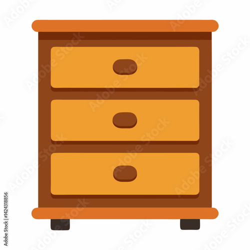 wooden furniture dresser vector icon with white background