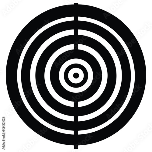 isolated Black military target board on white background