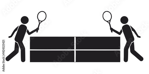 tennis player silhouettes