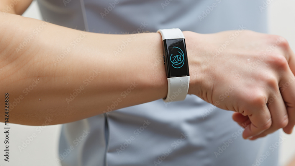 Fototapeta premium Health Gadget: Wearable Activity Tracker in Action