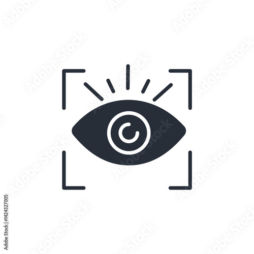 eye scan icon collection .design style with background