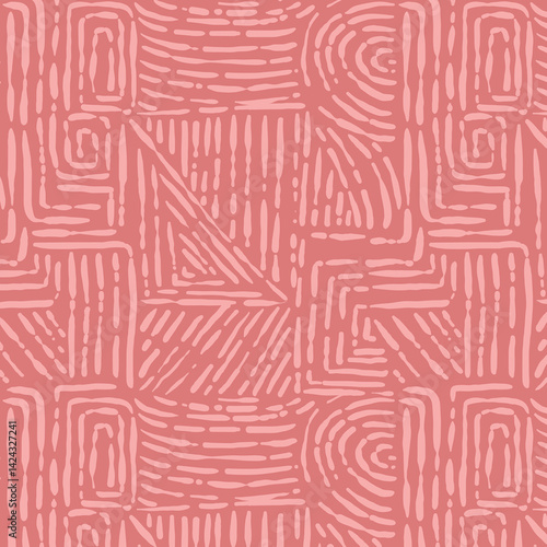 Trendy aesthetic abstract seamless pattern with geometric print. Minimalistic Organic brush stroke, ink texture. Simple design for wallpaper, textile, wrapping, packing, fabric, branding, decoration.
