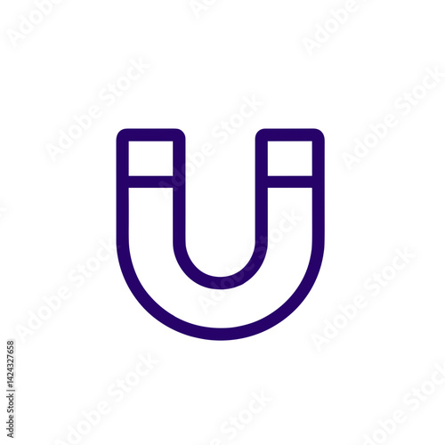 Simple purple magnet icon on a transparent background