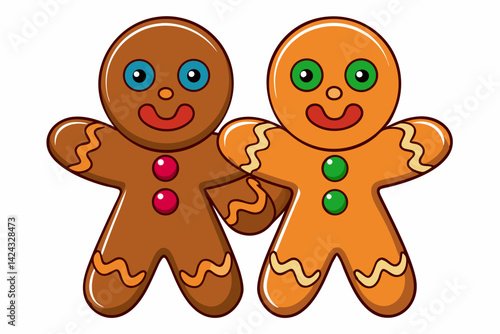 gingerbread men isolated on white
