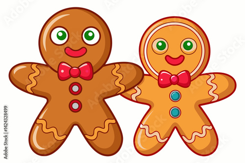 gingerbread cookies isolated on white