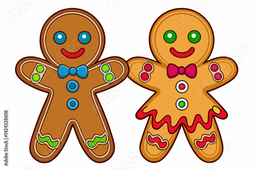 gingerbread cookies isolated on white