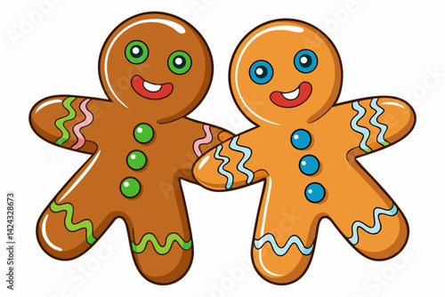 gingerbread cookies isolated on white