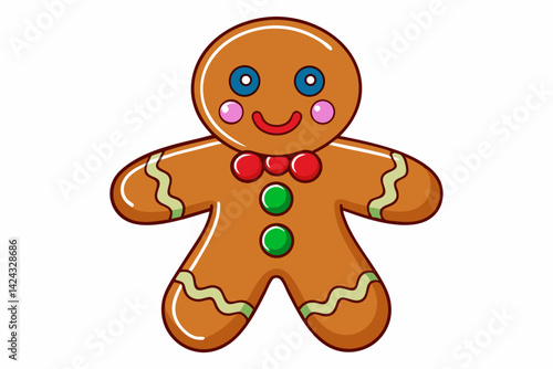 gingerbread cookies isolated on white
