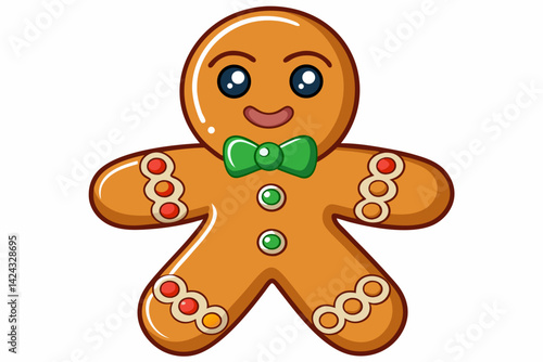 gingerbread cookies isolated on white