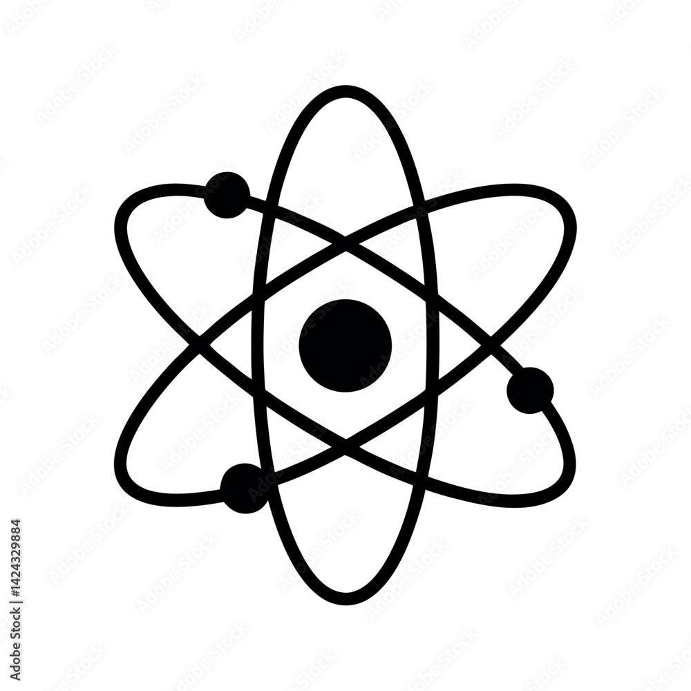 Minimal Atom Symbol In Black On White Minimal Atom Symbol In Black On White