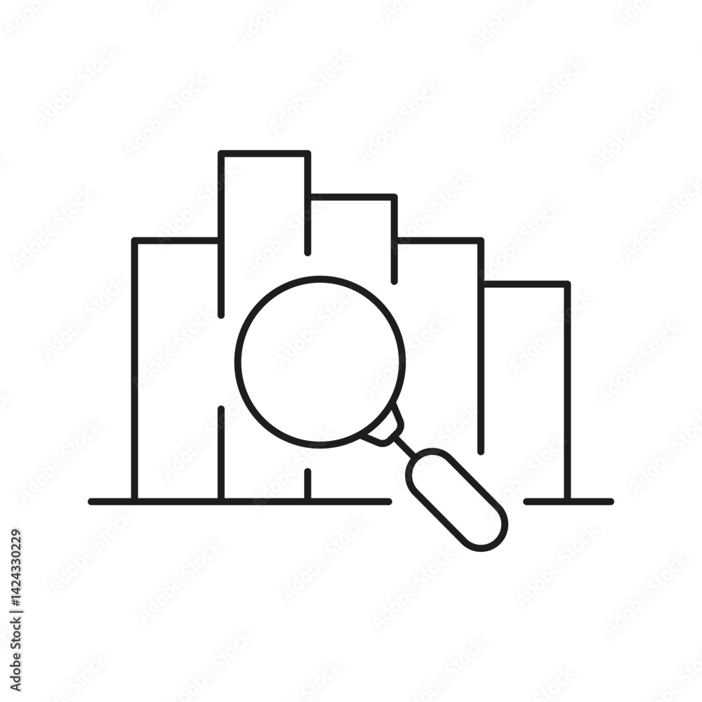 Bar Chart With Magnifying Glass Line Icon. Data Analysis, Business Insights, And Statistical Evaluation Outline Symbol. Research And Analytics. Editable Stroke. Isolated Vector Illustration Bar Chart With Magnifying Glass Line Icon. Data Analysis, Business Insights, And Statistical Evaluation Outline Symbol. Research And Analytics. Editable Stroke. Isolated Vector Illustration