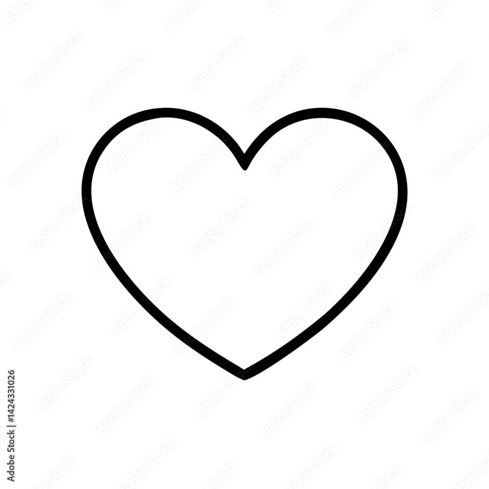 A simple bold black outline heart symbol, a timeless icon of love and affection, conveying pure and uncomplicated emotion. A simple bold black outline heart symbol, a timeless icon of love and affection, conveying pure and uncomplicated emotion.