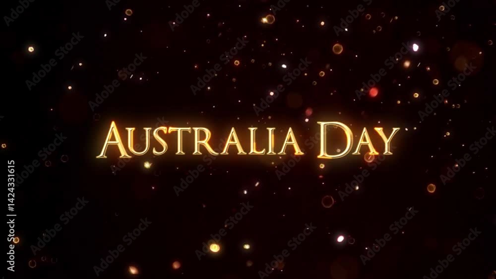 Australia Day Gold Glitter Text Animation | National Celebration Title Reveal Australia Day Gold Glitter Text Animation | National Celebration Title Reveal