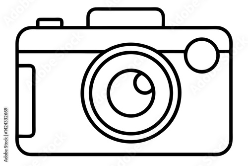Camera Icon – Minimal Line Art Photography Vector

