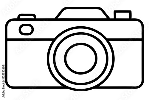 Camera Icon – Minimal Line Art Photography Vector

