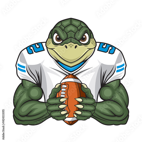 american football mascot vector illustration turtle sport design