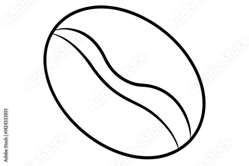 Coffee Bean Icon – Minimal Line Art Coffee Vector

